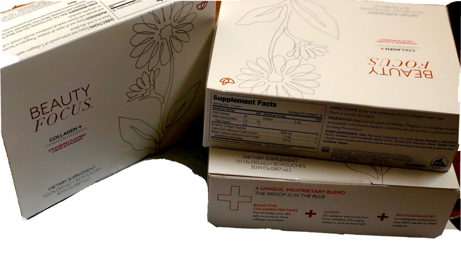 NUSKIN Nu Skin BEAUTY FOCUS 30 Day Liquid collagen + Strawberry Flavor