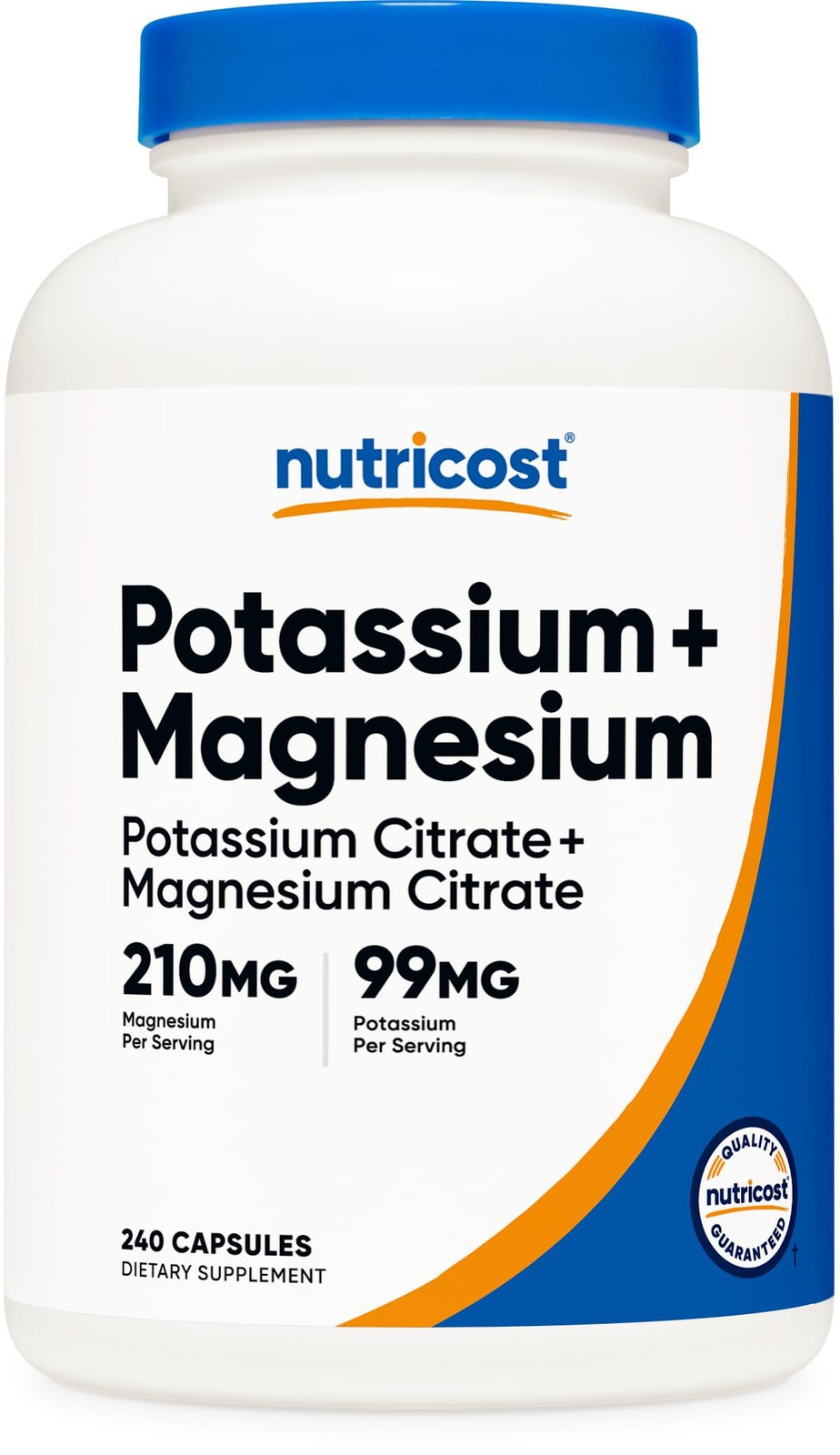 Nutricost Potassium (99 mg) Magnesium (210 Citrates, 240 Capsules -…