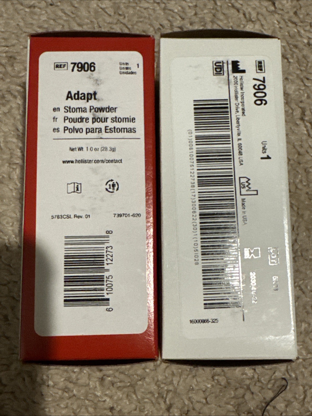 Pack of 2 Hollister 7906 1oz Bottles Adapt Ostomy Stoma Powder New EXP 03/2030