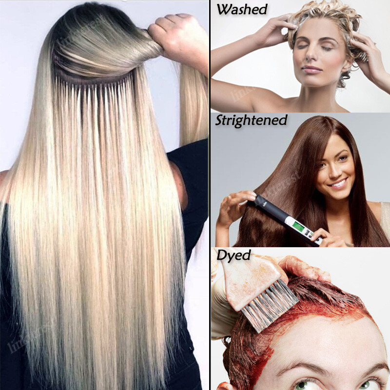 Micro Loop Remy Human Hair Extensions Microlink Bead Tip Balayage Full Head 150G