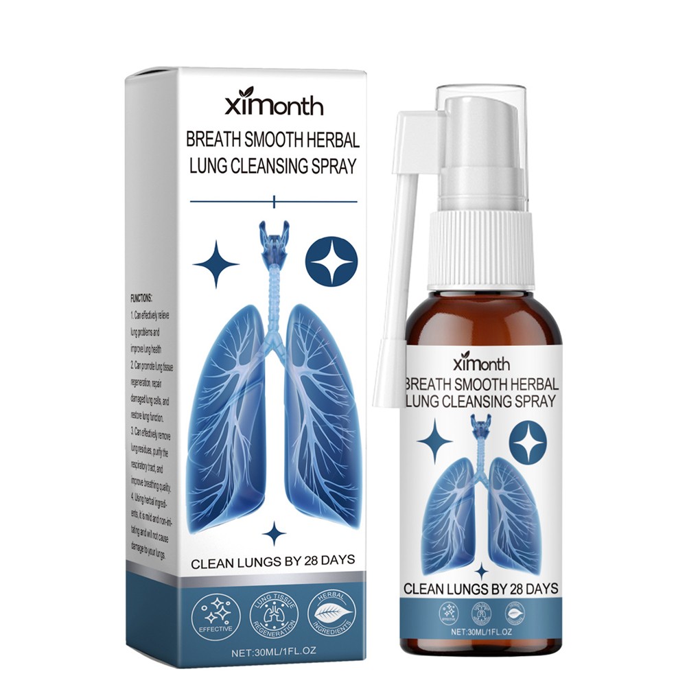 1~5x Breath Smooth Herbal Lung Cleansing Spray Relieve Lung Discomfort 30ml