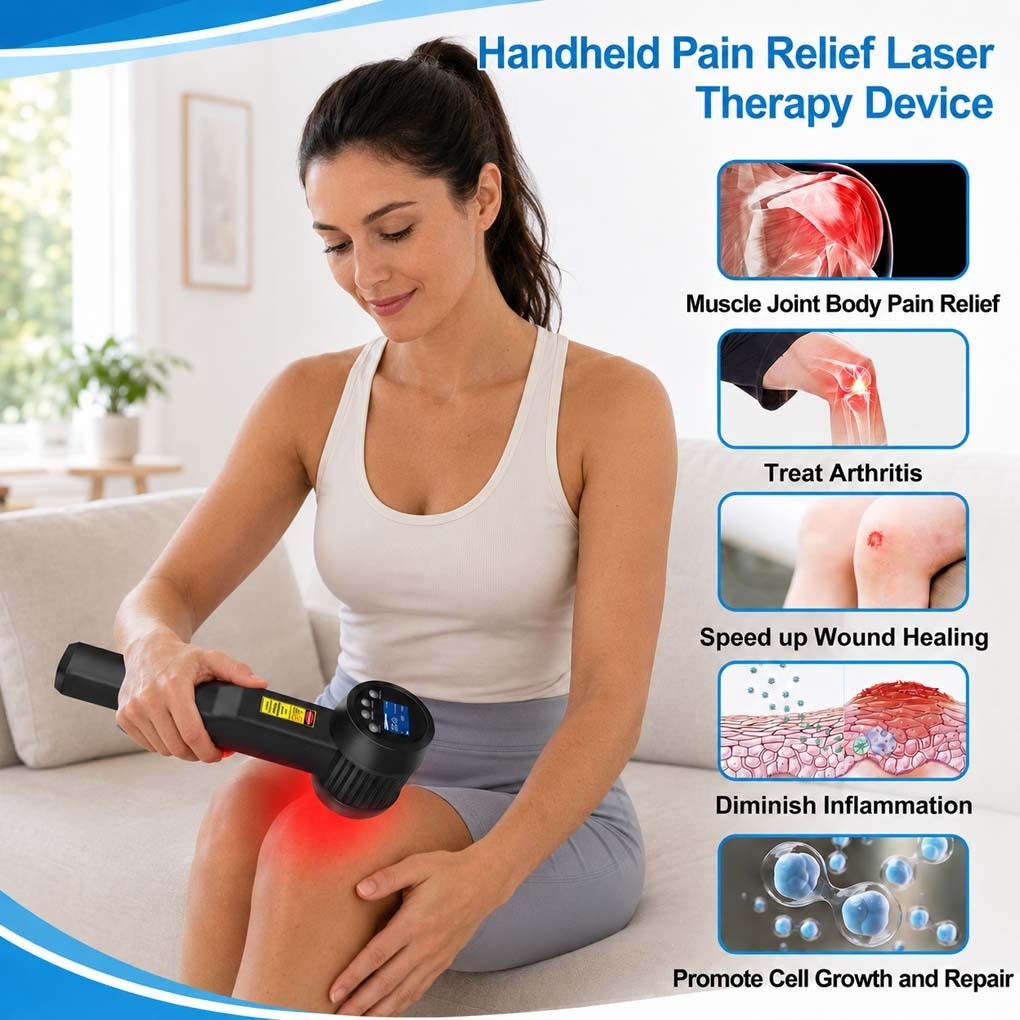 Rechargeable LLLT Cold Laser Therapy Device 8W 25 Diodes for Home Pain Relief