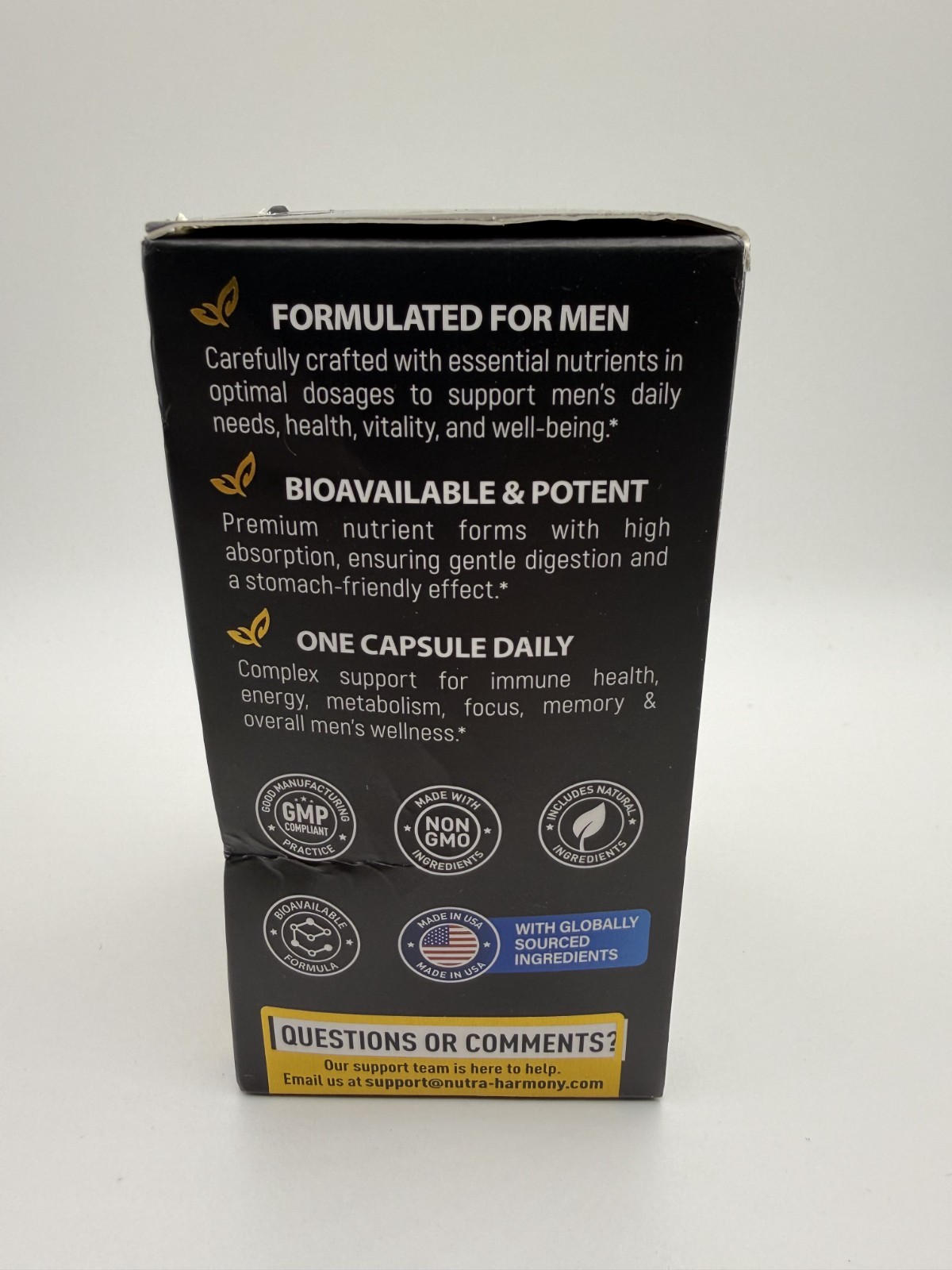 Nutra Harmony Multivitamin for Men Full Spectrum Complex 90 Capsules – Brand New