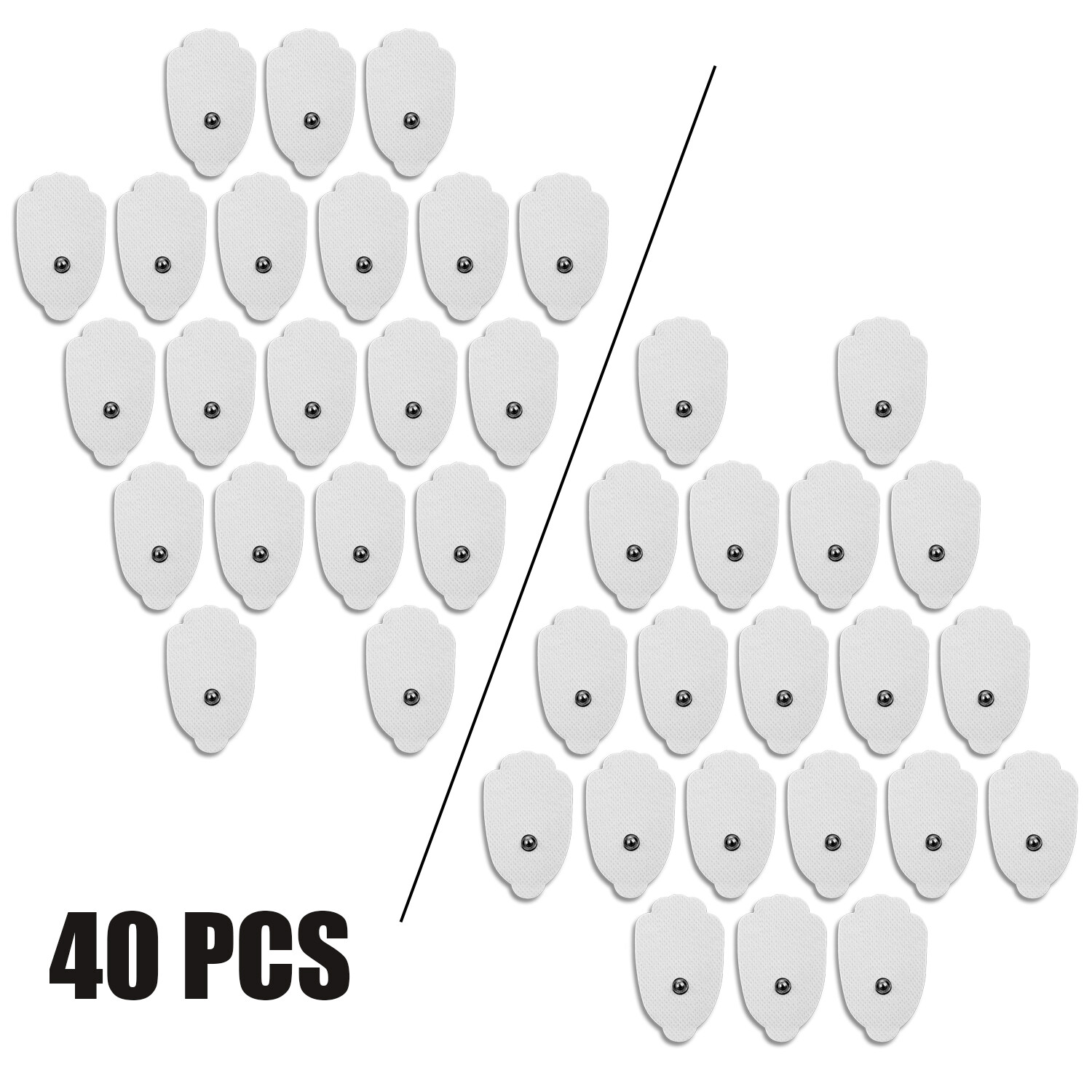 TENS Electrodes, Super Value 40 Replacement Electrode Pads for TENS Units, Snap