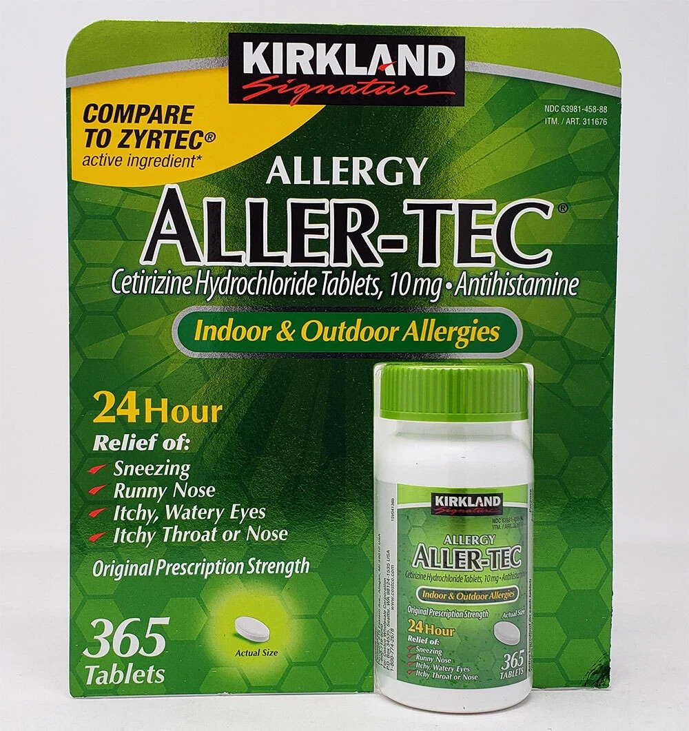 Kirkland Signature ALLER-TEC Cetirizine HCL 10mg 365 Tablets, Antihistamine 2027
