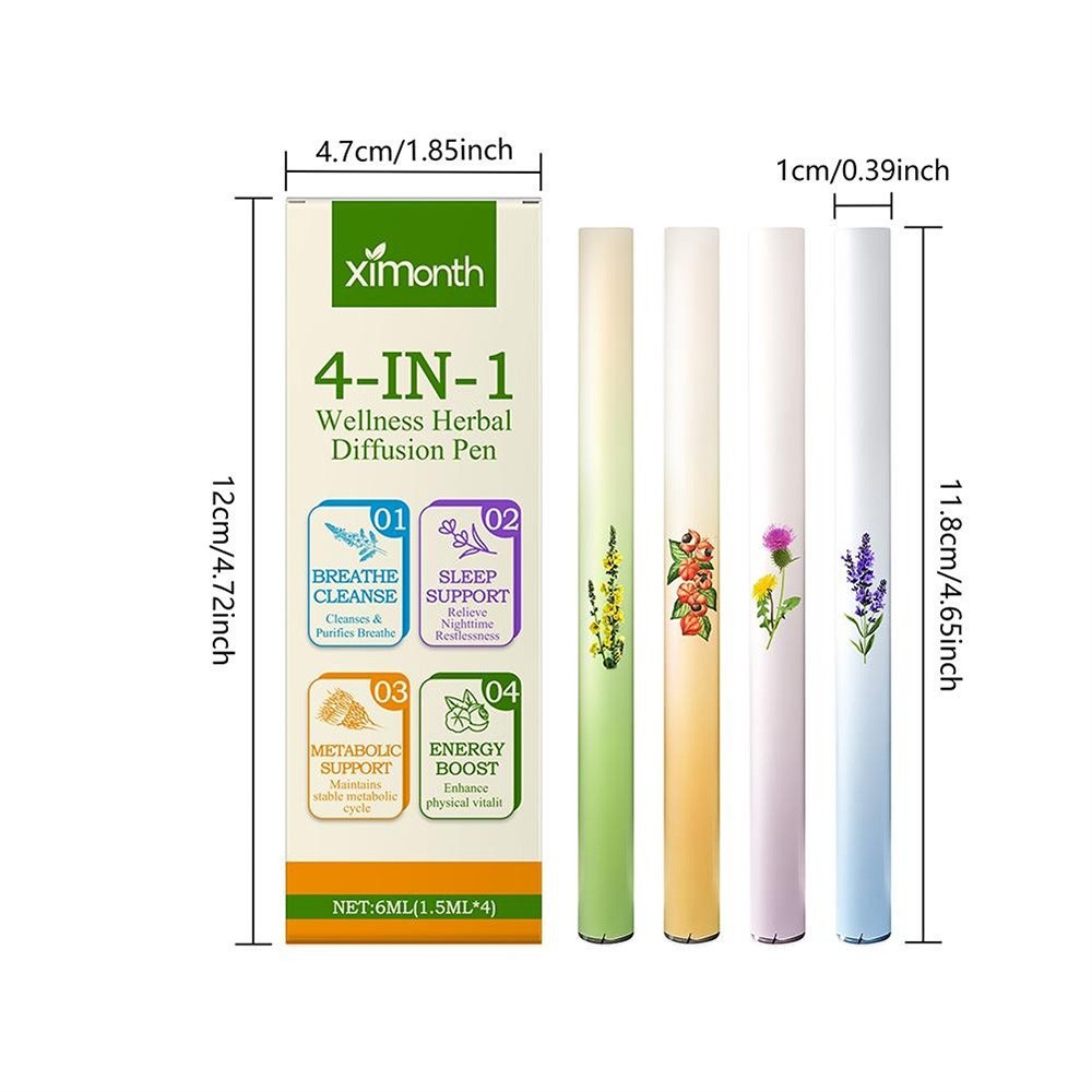 4X Natural Herbal Diffuser with Mullein Thyme Mint for Lung Health and Fresh Air