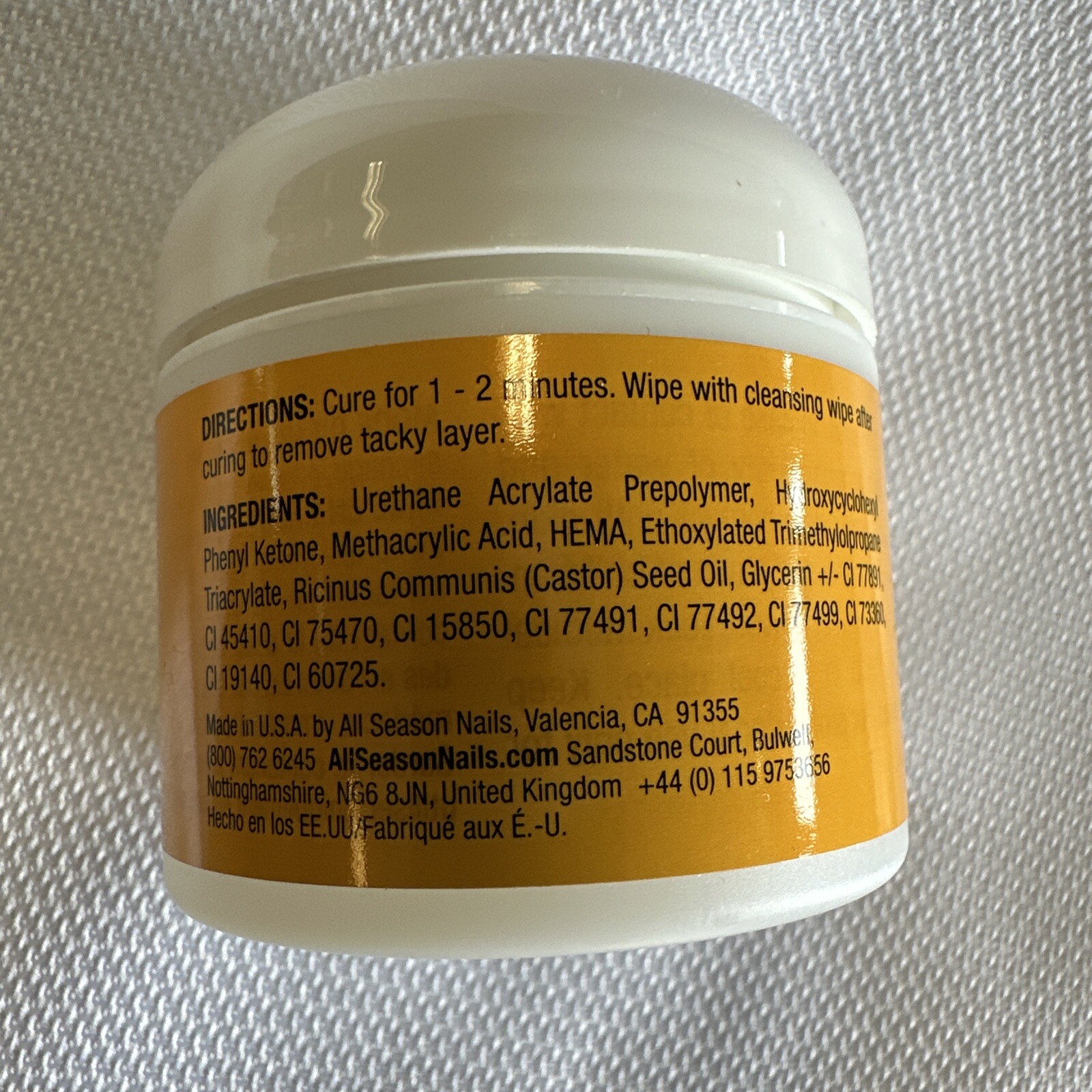 All Season Nails UV Sculpting Gel CLEAR 2 oz /56 g artificial nails extensions