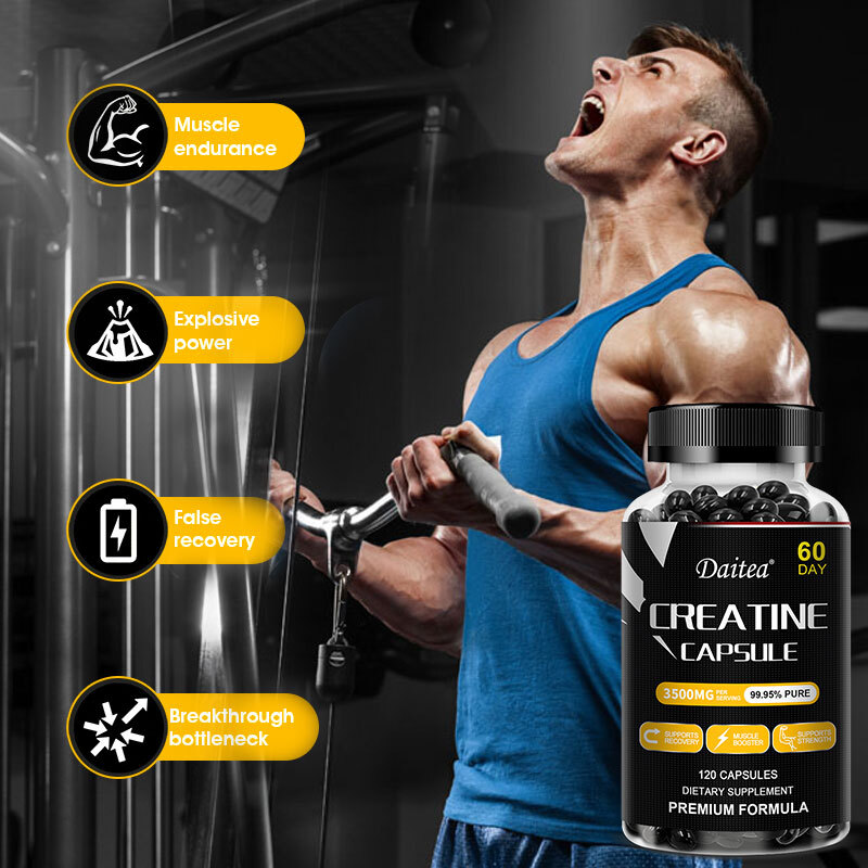 Creatine Monohydrate 3500mg – 120 Capsules – Creatine Capsules Muscle endurance
