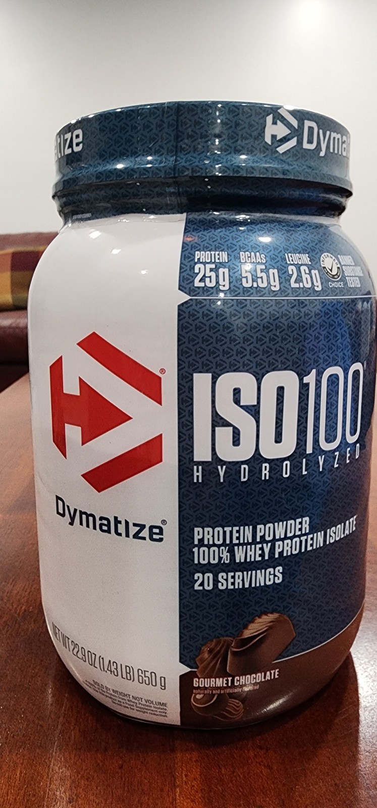 Dymatize ISO100 Whey Protein Isolate Gourmet Chocolate 20 Servings 1.43LB
