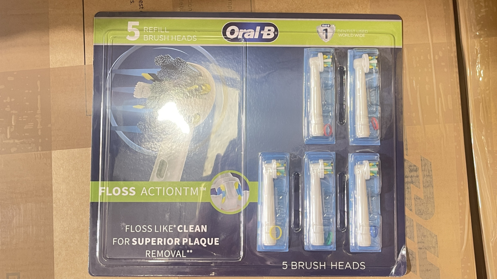 OralB Floss Action Replacement Brush Heads with Bacterial Protection 5 count