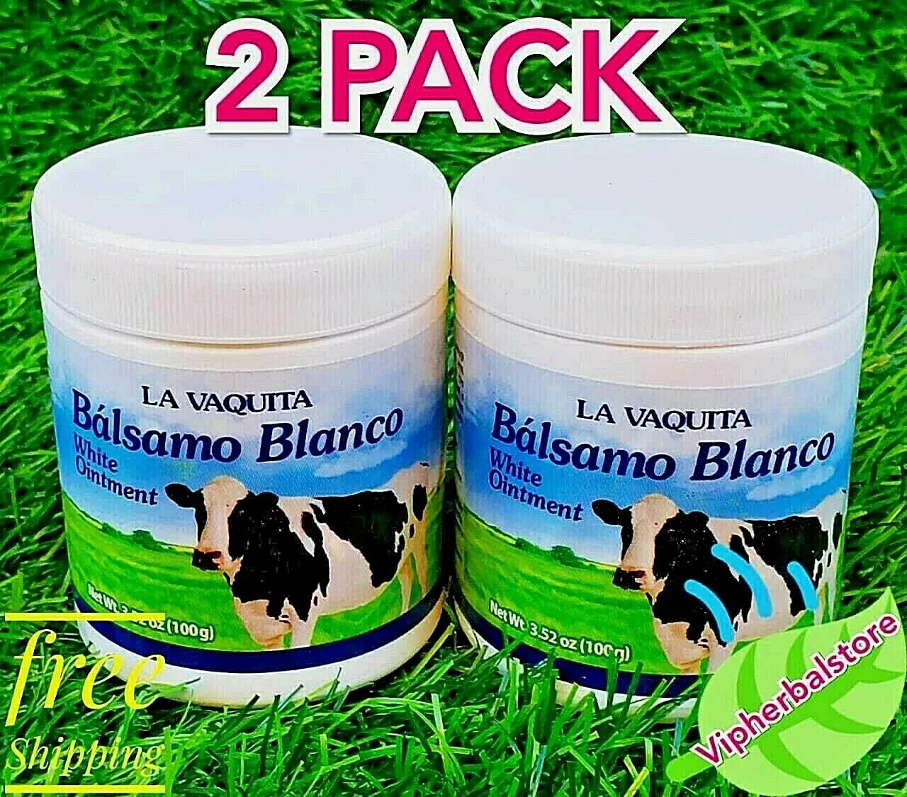 2 Packs BALSAM WHITE Ointment 3.52 oz ea BALSAMO BLANCO La Vaquita Free Shipping