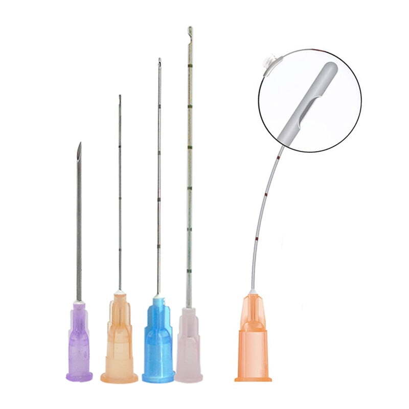 Micro Cannula with Puncture, 5/10pcs 25g 50mm Blunt Tip for Fillers, USA Seller
