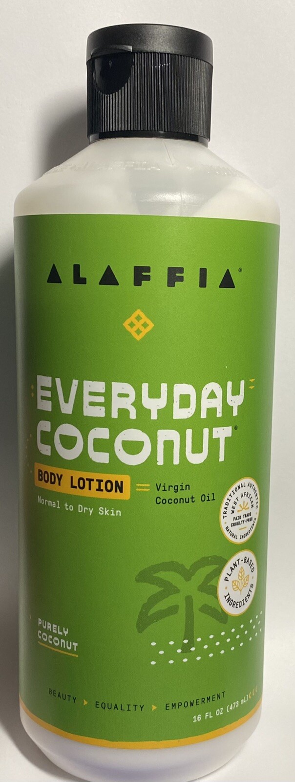 Alaffia EveryDay Coconut Body Lotion, Natural Scent 16 fl oz, Exp 08/2024 – NEW