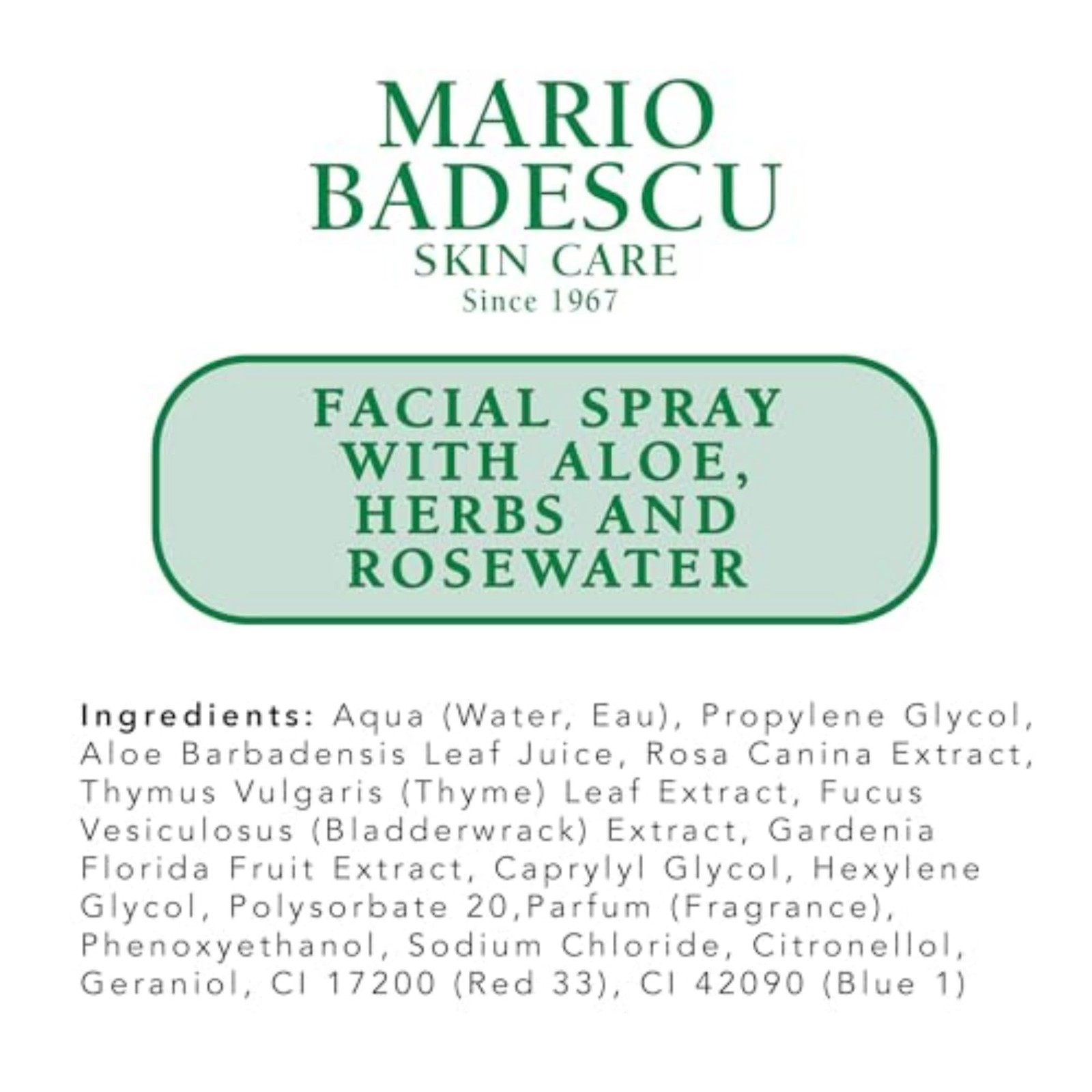 Mario Badescu Facial Spray with Aloe, Herbs and Rose 4 Fl Oz (Pack of 1)