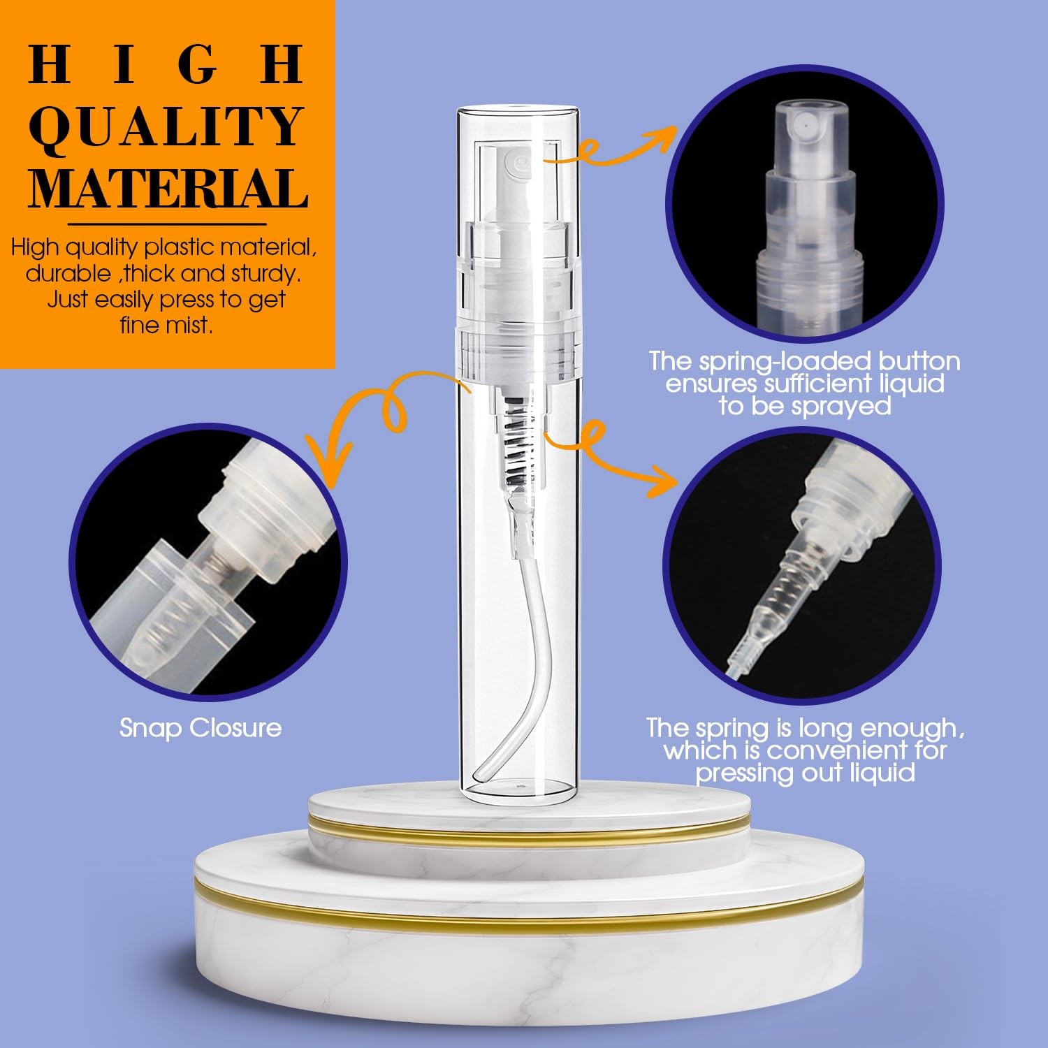 60PCS 5ml Mini Spray Bottle, Small Sample Containers for Perfume