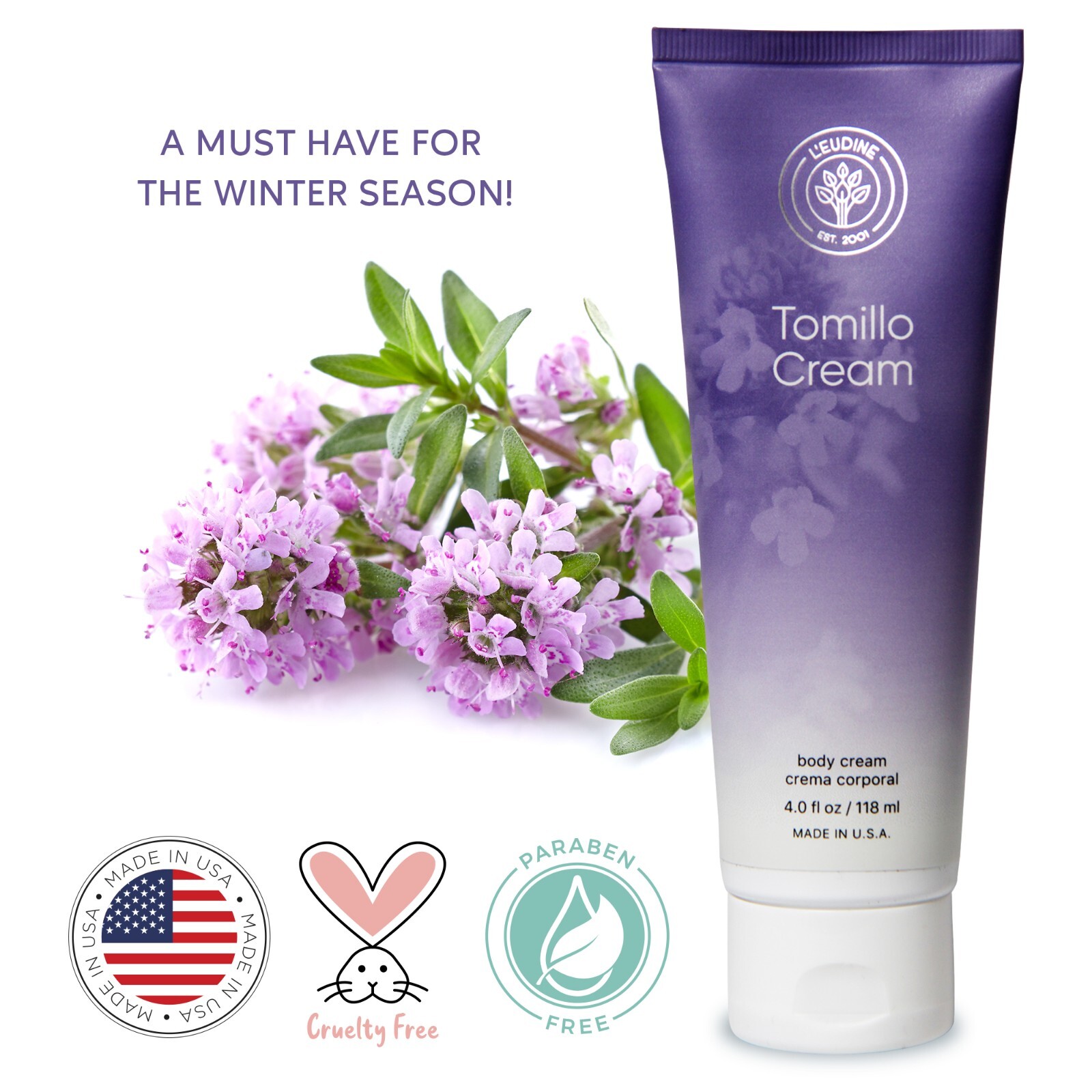 LEUDINE Tomillo (Thyme) Cream – Decongests the respiratory tract