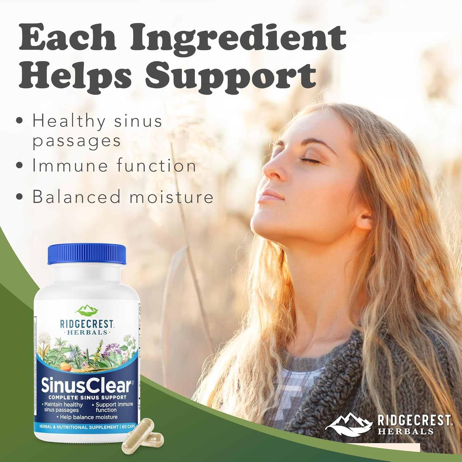 Ridgecrest Herbals Sinusclear, Complete Formula for Sinus and Nasal Health with