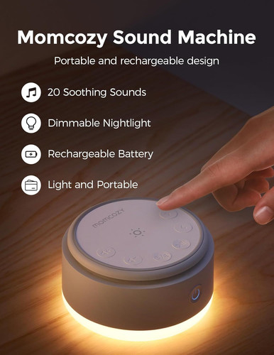 Momcozy Sound Machine for Baby-20 Soothing Sounds & Touch Warm Light Yellow