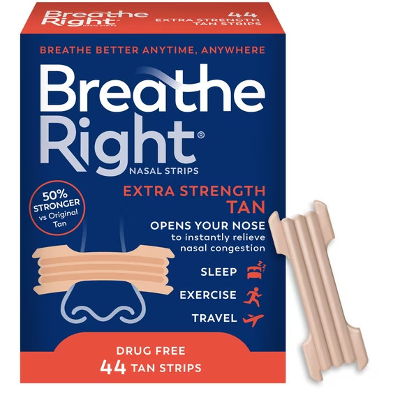 Breathe Right Nasal Strips, Tan Nasal Strips, Extra Strength, 44 Count