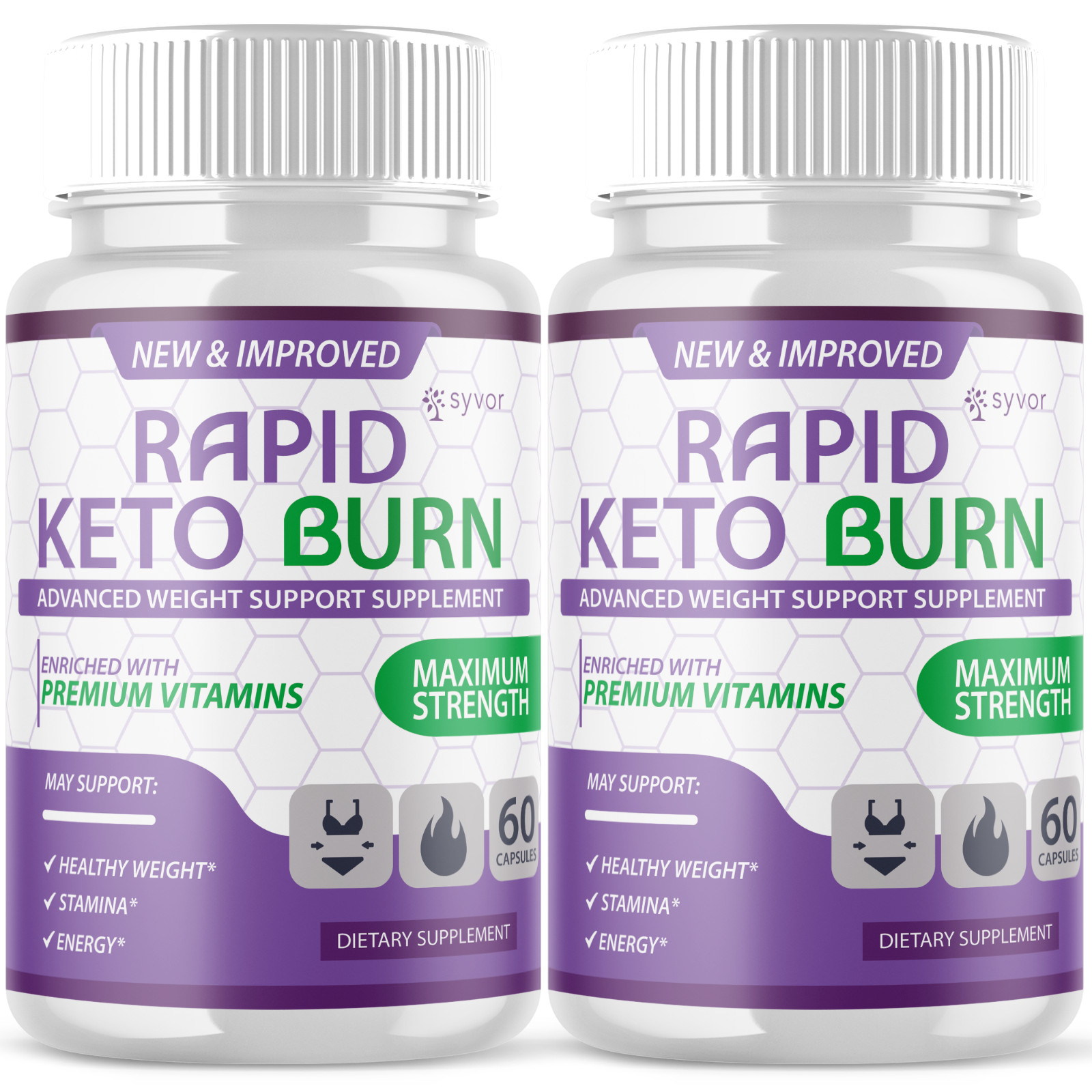 (2 Pack) Rapid Keto Burn Advanced Formula Energy & Fitness Supplement 120 Caps
