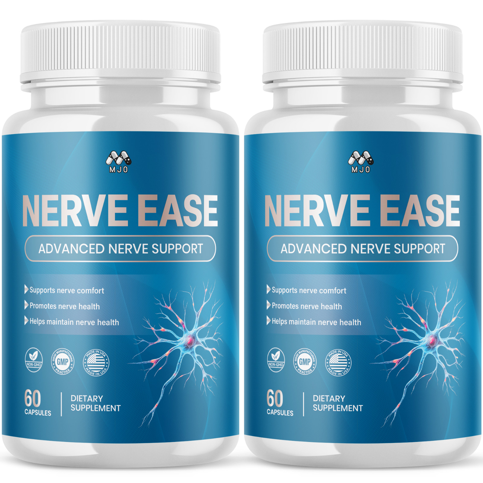 (2 Pack) Nerve Ease Advanced Nerve Support Strength Formula NerveEase 120 Caps