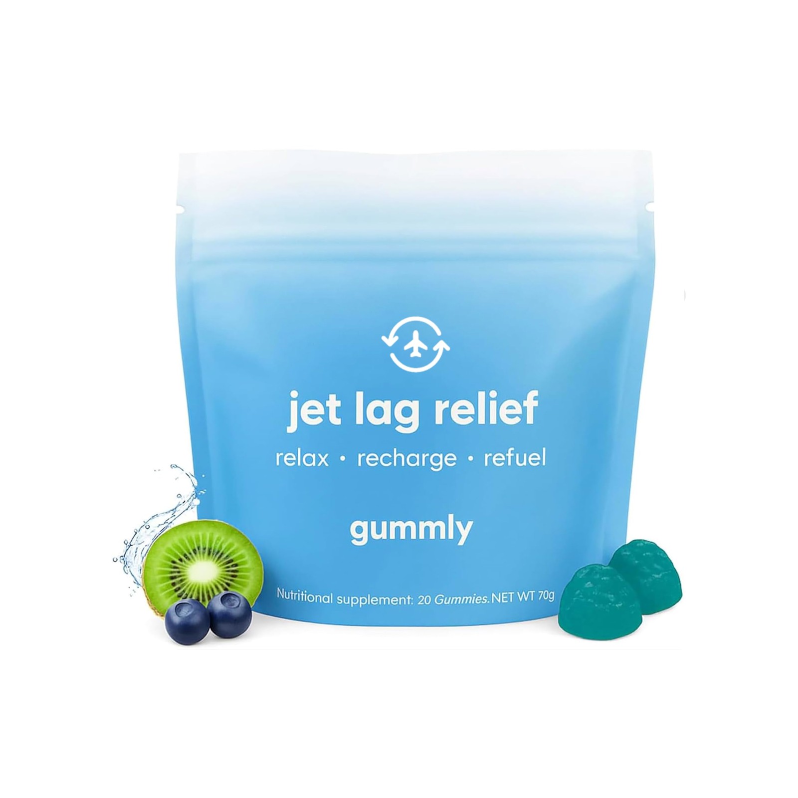 Jet Lag Remedy for Travel Gummies • No Jet Lag Pills Alternative • Travel Ess…