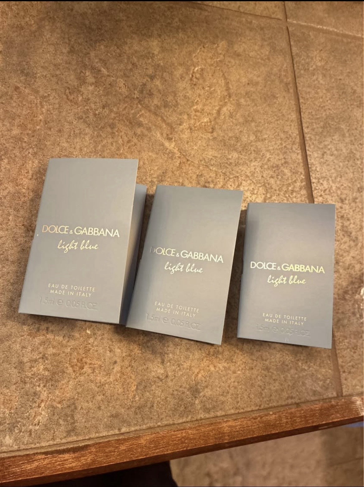 Dolce & Gabbana Light Blue EDT 1.5 mL Sample Spray Lot of 3 NEW Unused