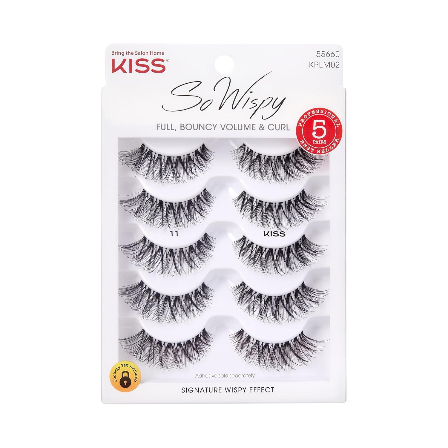 So Wispy, False Eyelashes, ‘Style #11’, 12mm, Includes 5 Pairs Of Lashes, Easy t