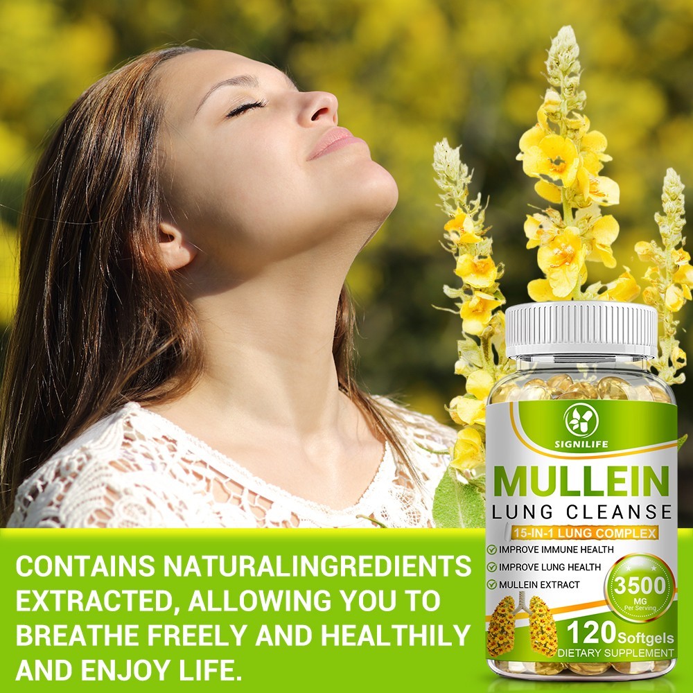 Mullein Leaf Capsules – Lung Cleanse & Cough Relief, Respiratory Health, Detox