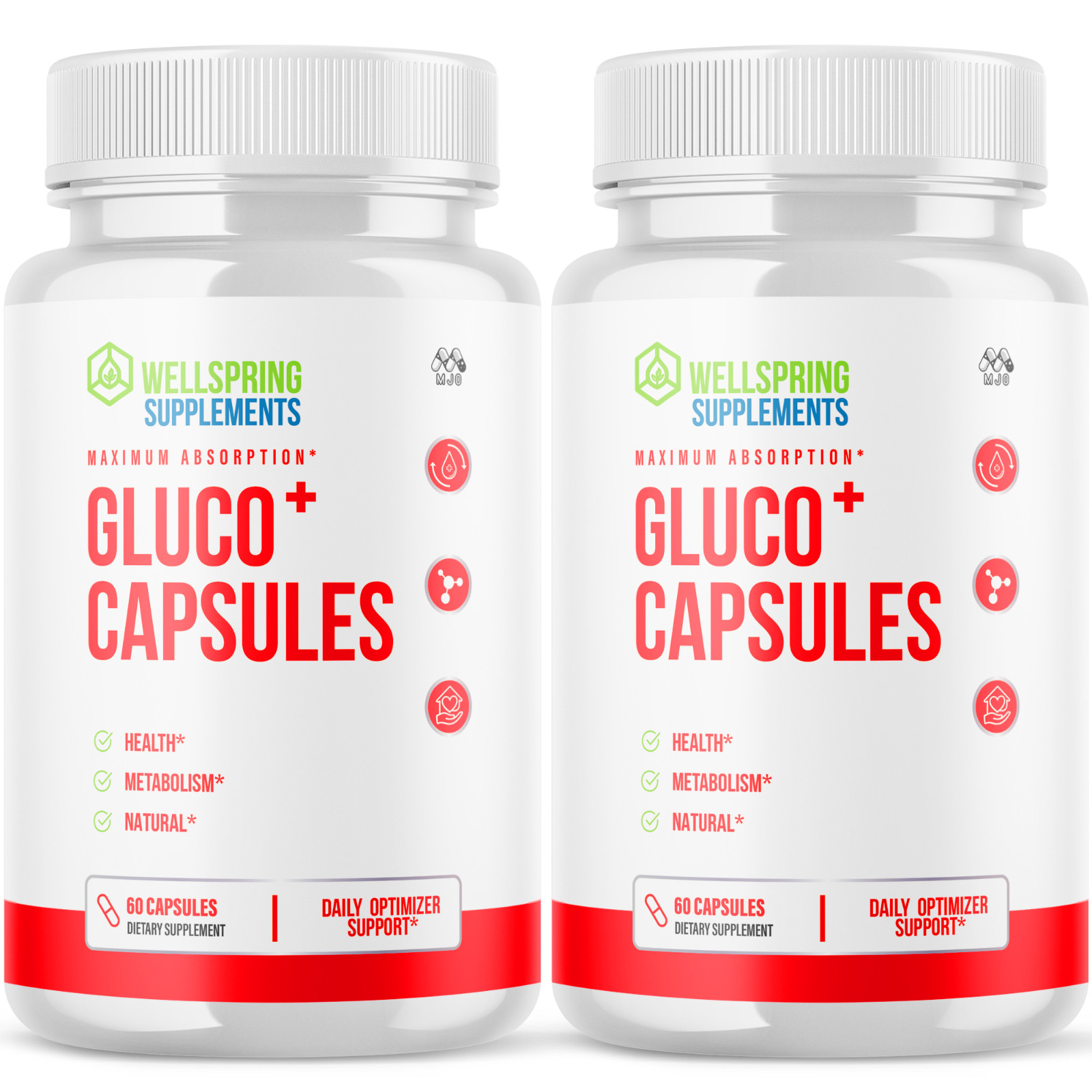 (2 Pack) Gluco+ Advanced Support Blood Sugar Supplement Gluco + 120 Capsules