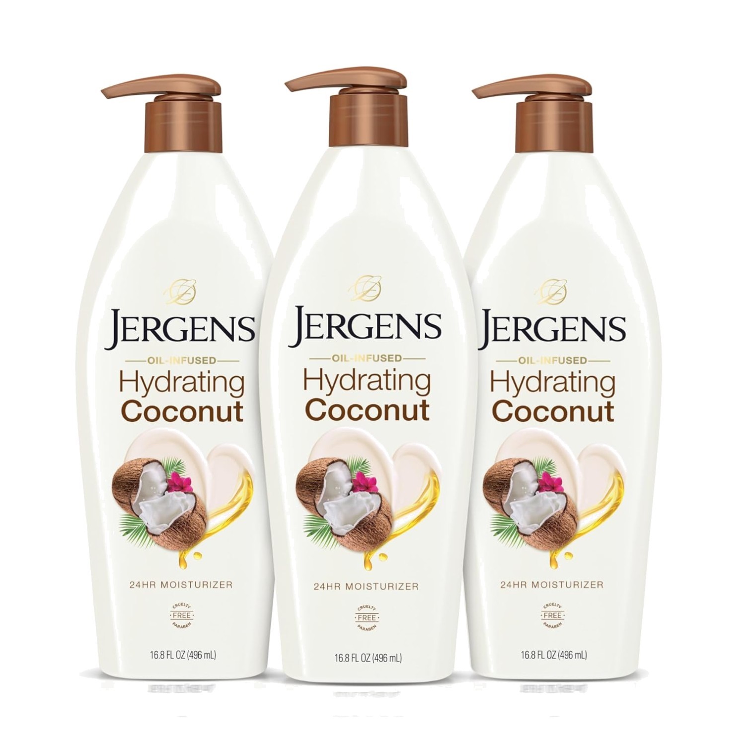 Dermatologist Approved Coconut Lotion Trio, 16.8 oz x 3
