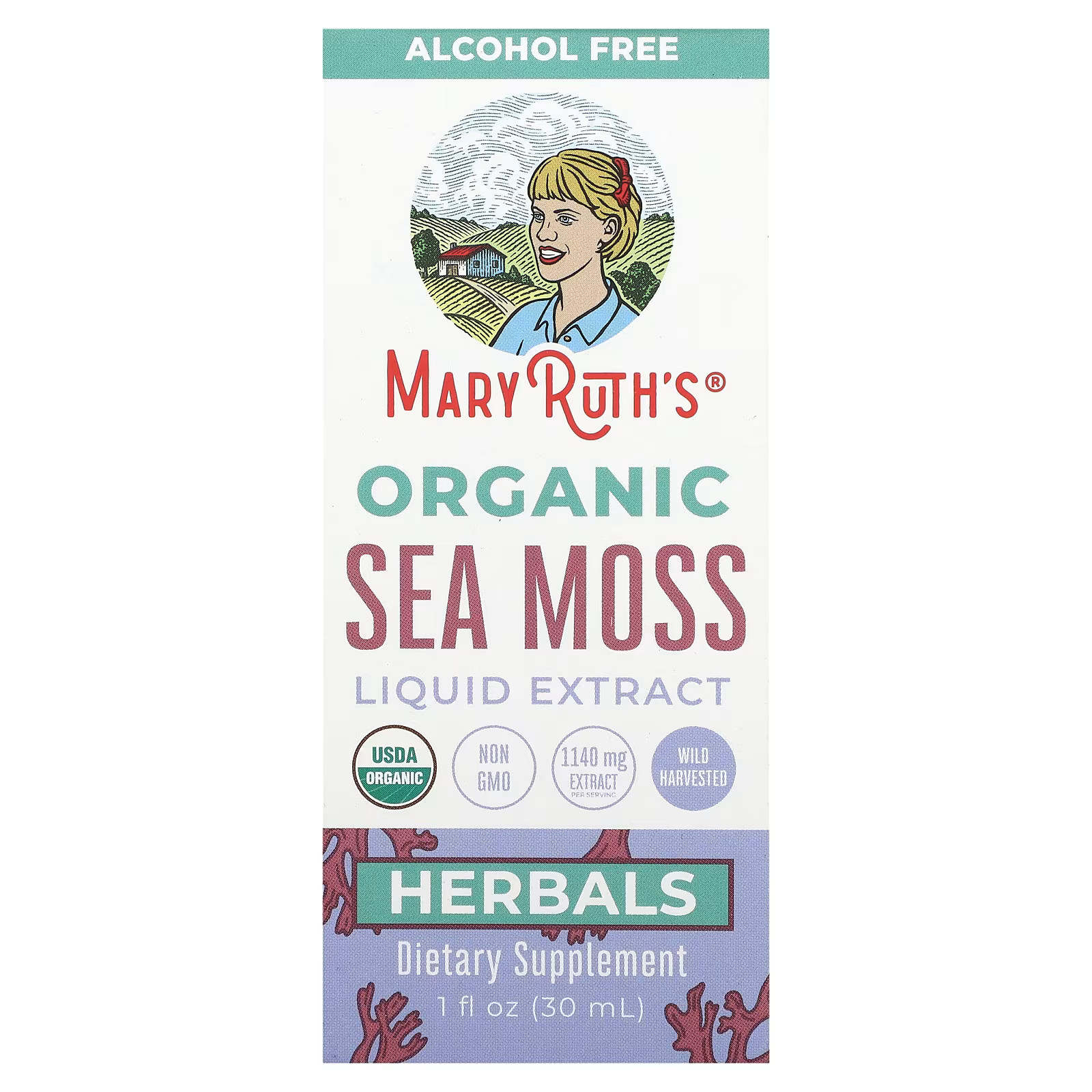 2 X MaryRuth’s, Organic Sea Moss Liquid Extract, Alcohol Free, 1 fl oz (30 ml)