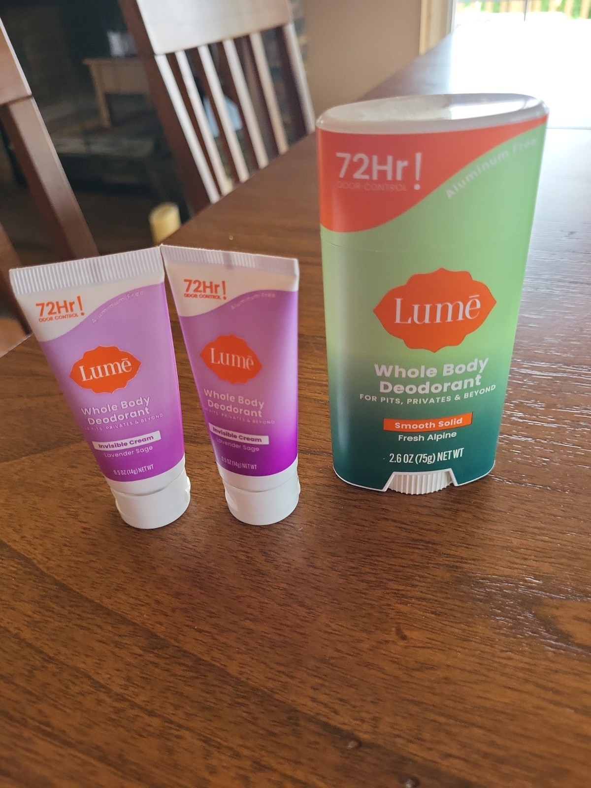 Lume Whole Body Deodorant , 72-hr Smooth Solid Stick, Fresh Alpine 2.6 oz – NEW