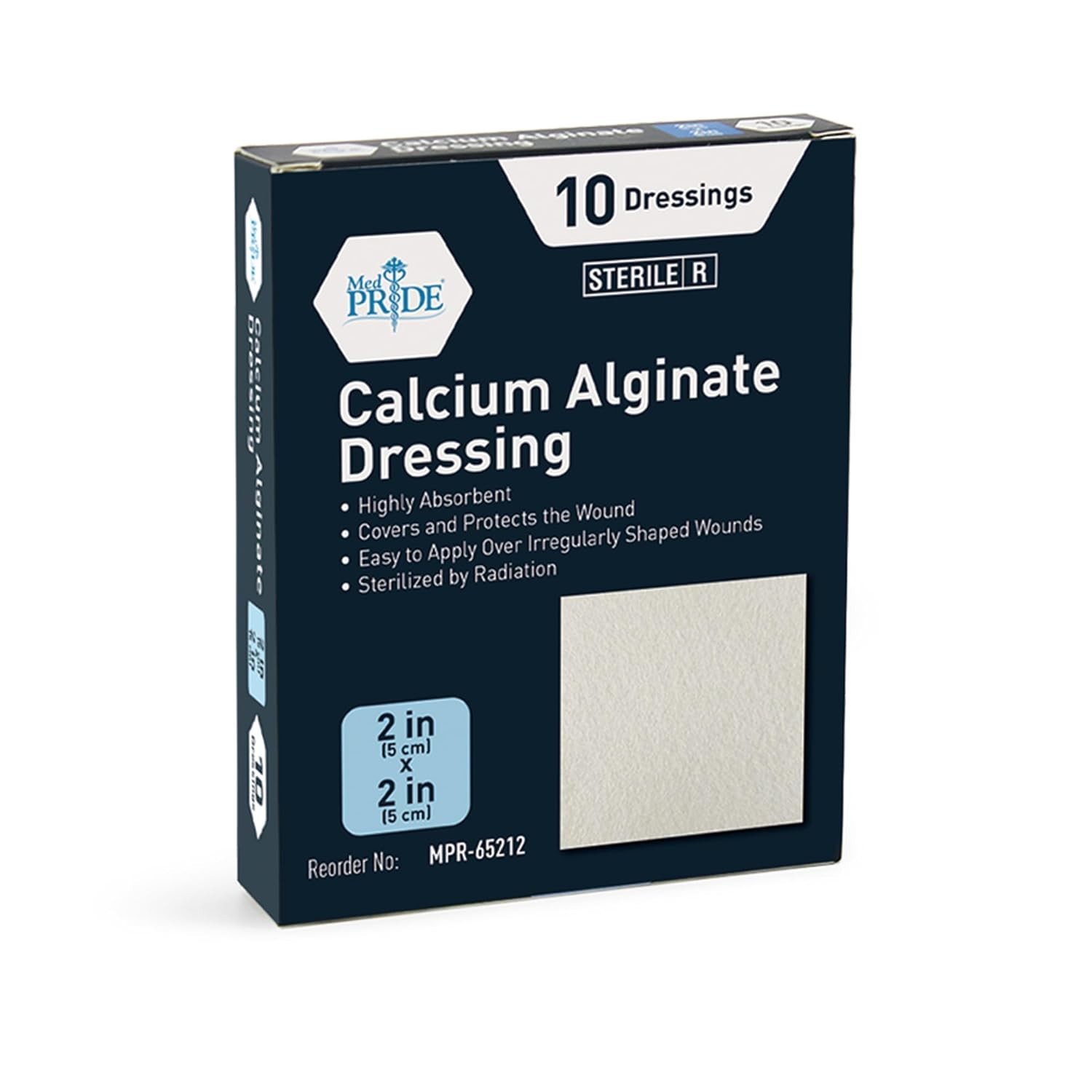 MED PRIDE Calcium Alginate Dressing Pads 2×2 4×4 4×8 Sterile Absorbent 20-40 Ct