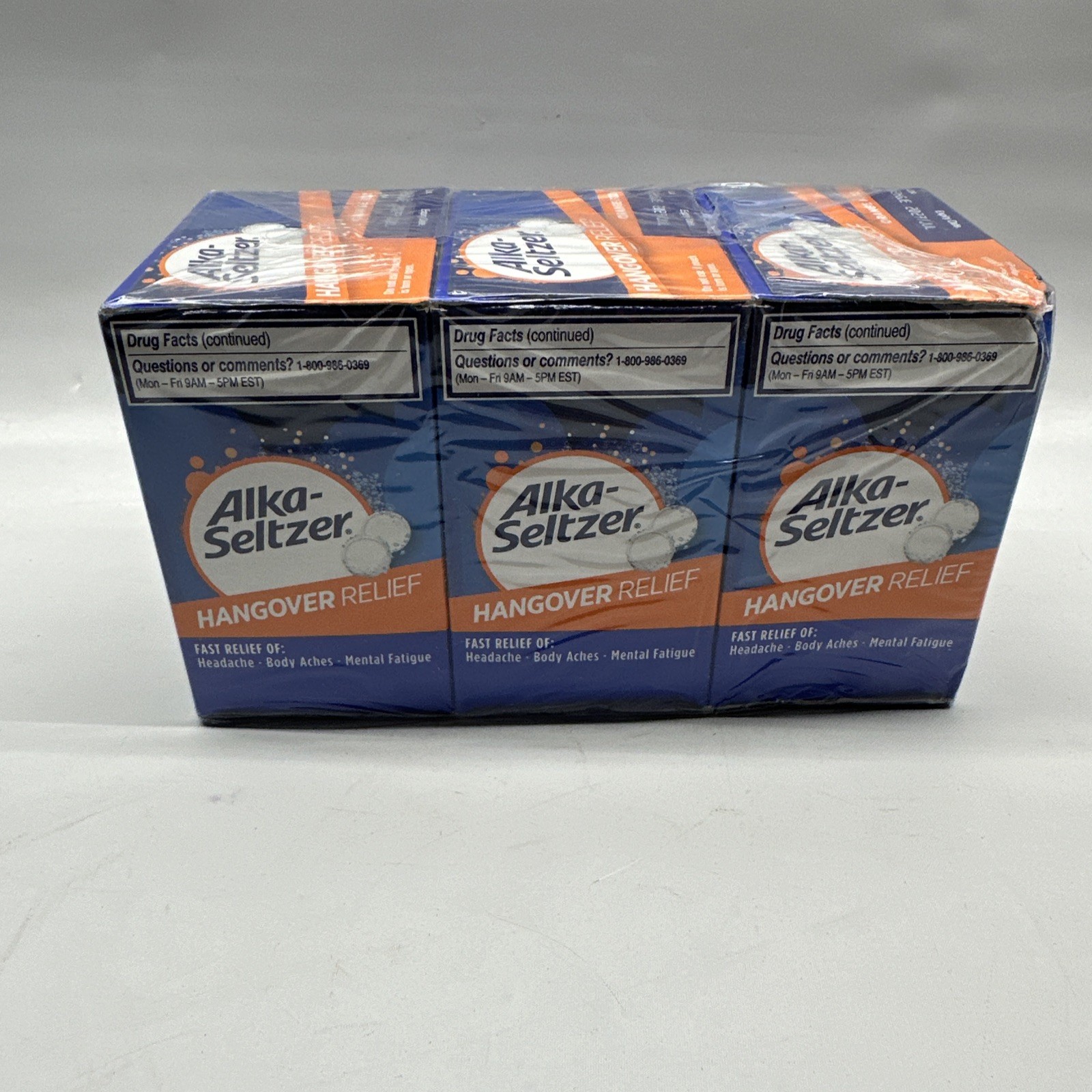 Alka Seltzer Hangover Relief Tablets Fast 60 Count 3 Boxes 20 Tablets Exp 7 2026