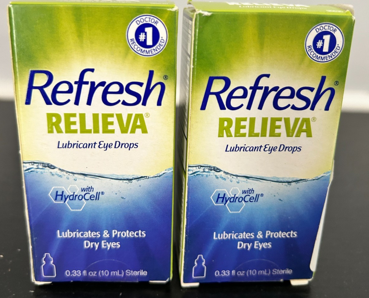Refresh Relieva Lubricant Eye Drops, 0.33 FL OZ-2 boxes