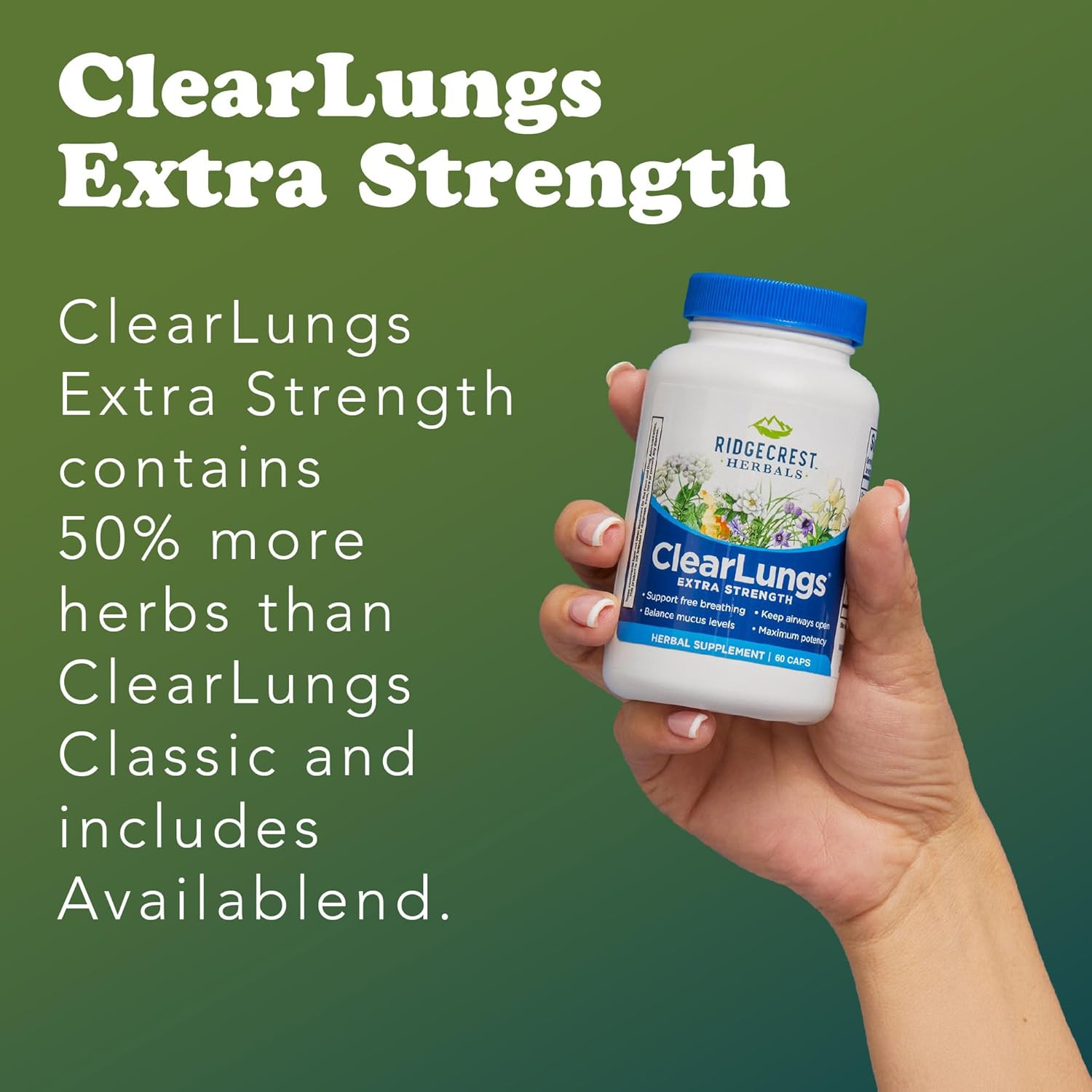 Ridgecrest Herbals Clearlungs Extra Strength, Daily Health Supplement, Natural L