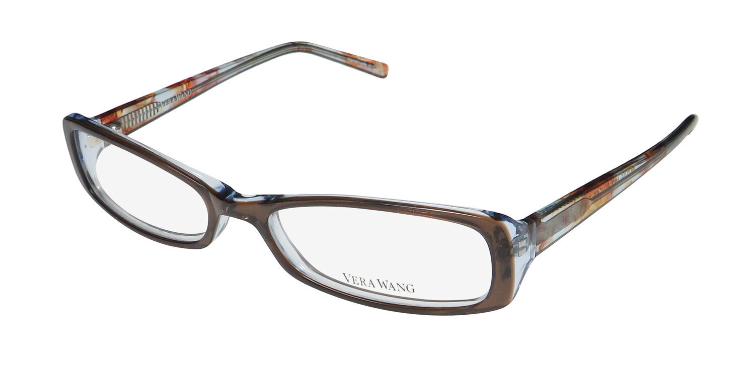 NEW VERA WANG V050 EYEWEAR PLASTIC FULL-RIM DESIGNER WOMENS BROWN BR 51-15-132