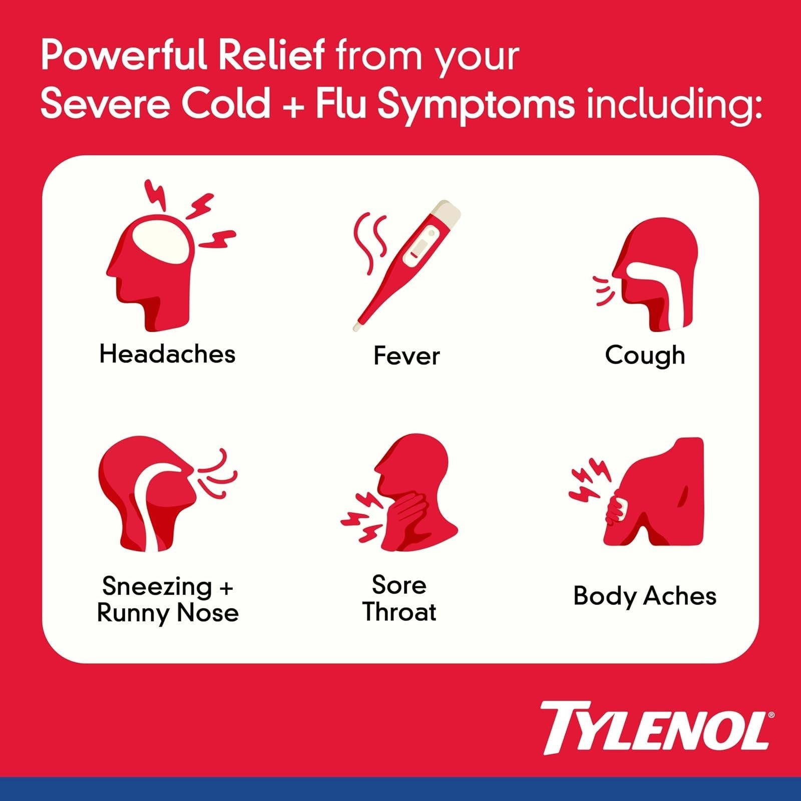 Tylenol Extra Strength Cold + Flu Liquid, 8 fl oz, Cherry Flavor