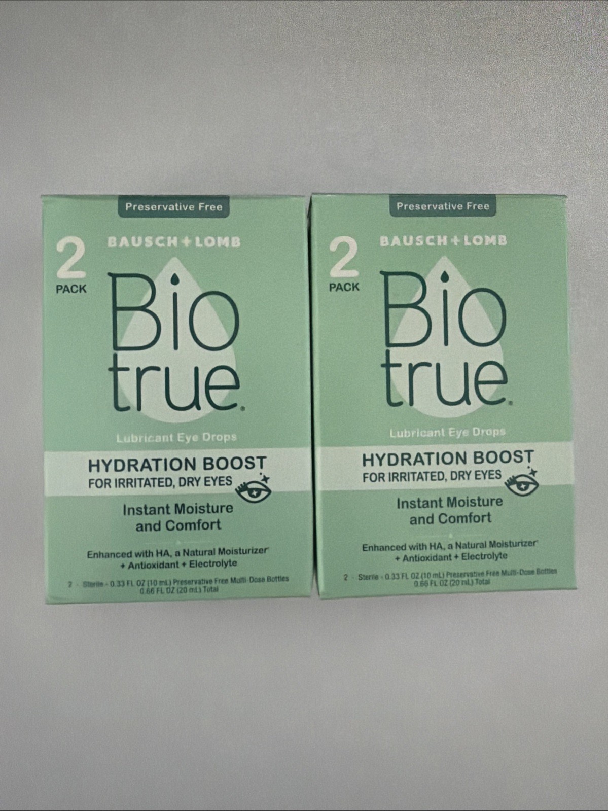 New Lot Of 2 Twin Packs Bio True Hydration Boost Eye Drops 4 Bottles EXP 2027+