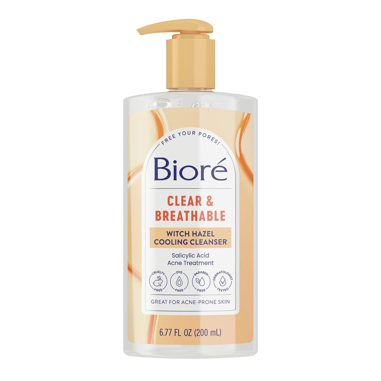 Biore Clear & Breathable Cooling Cleanser with Witch Hazel, Acne Treatment for F