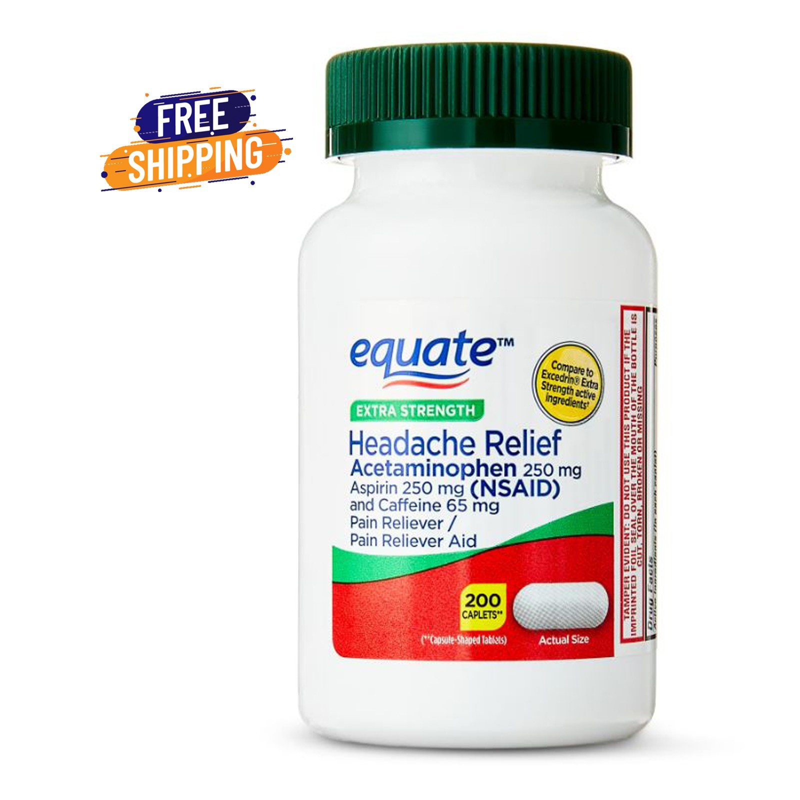 Extra Strength Headache 200ct Acetaminophen, Aspirin, Caffeine *Excedrin Compare