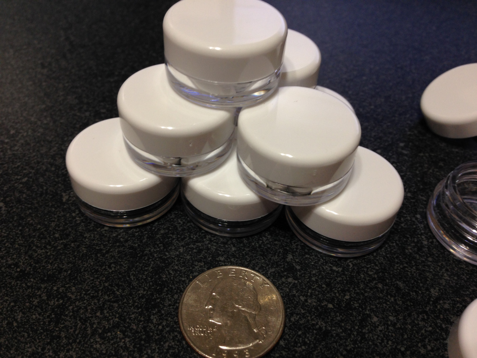 Beauty Containers Empty Plastic Small Cosmetic Jars 3 ml Gram White Cap 500 5052