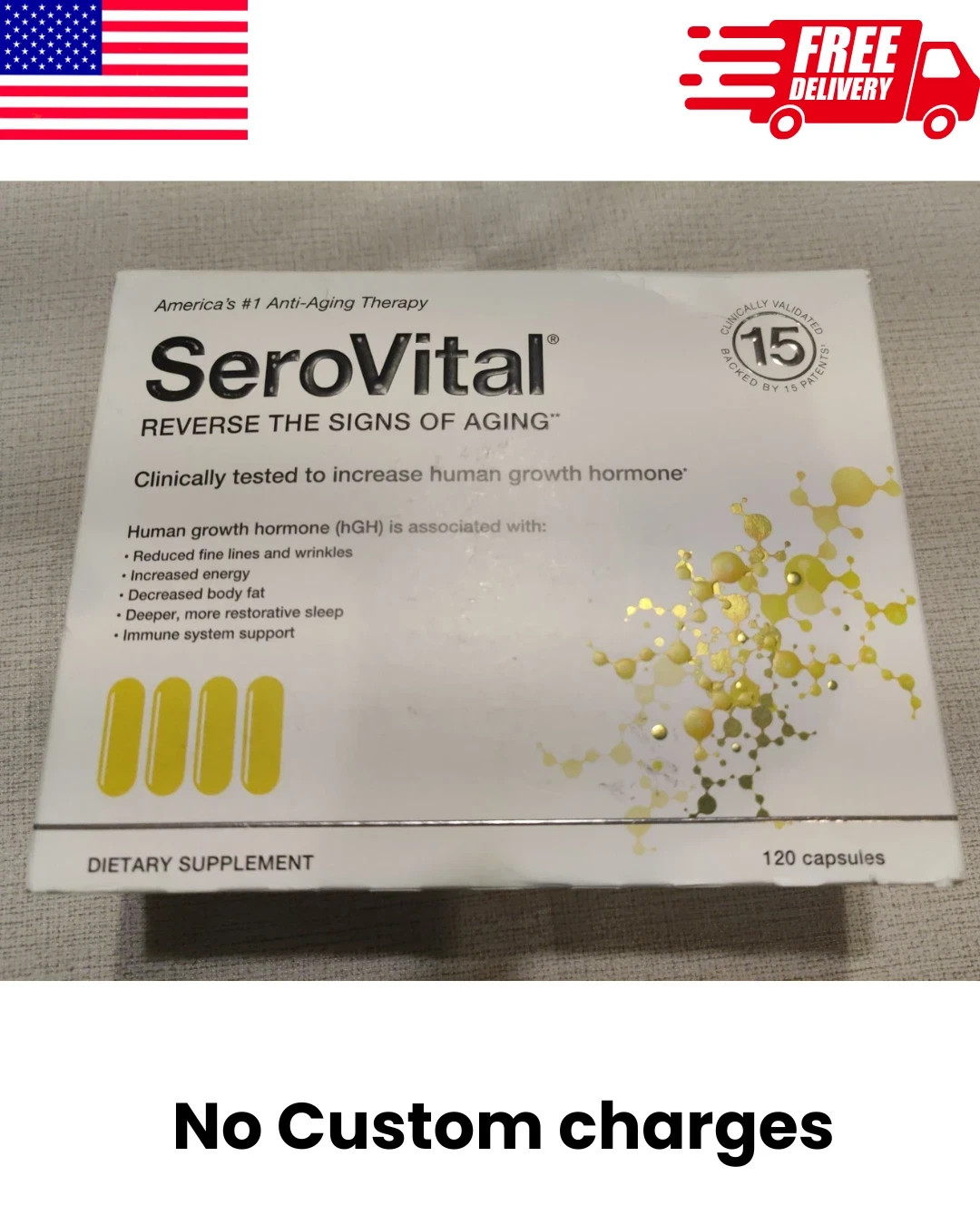SeroVital Reverse The Signs of Aging Dietary Supplement – 120 Capsules | EXP 27