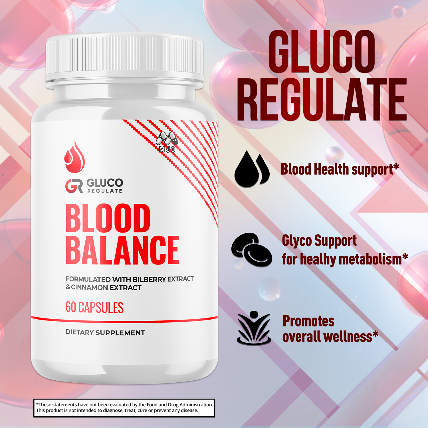 (1 Pack) Gluco Regulate Advanced Support Blood Sugar Supplement 60 Capsules