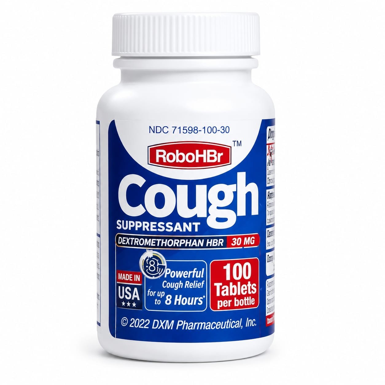 Cough Suppressant Dextromethorphan HBr 30mg – 100 Tablets, Fast Relief