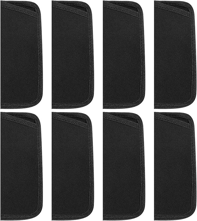 8 Pack Slip in Eyeglass Case, Soft Sunglasses Pouch Black Eyeglasses Holder