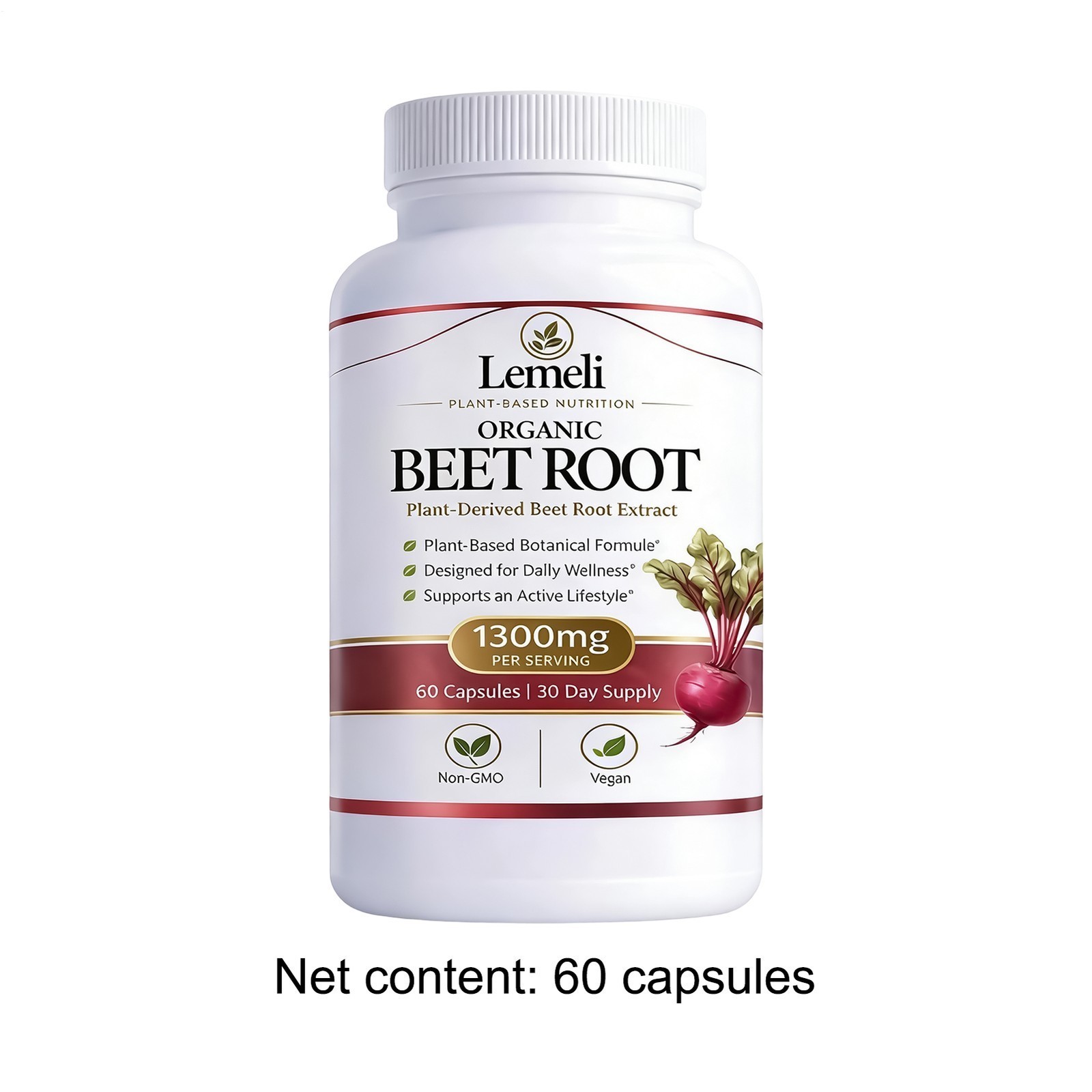 Lemeli Beetroot Plant-Based Daily Wellness Supplement – Antioxidant Blend 1-3x