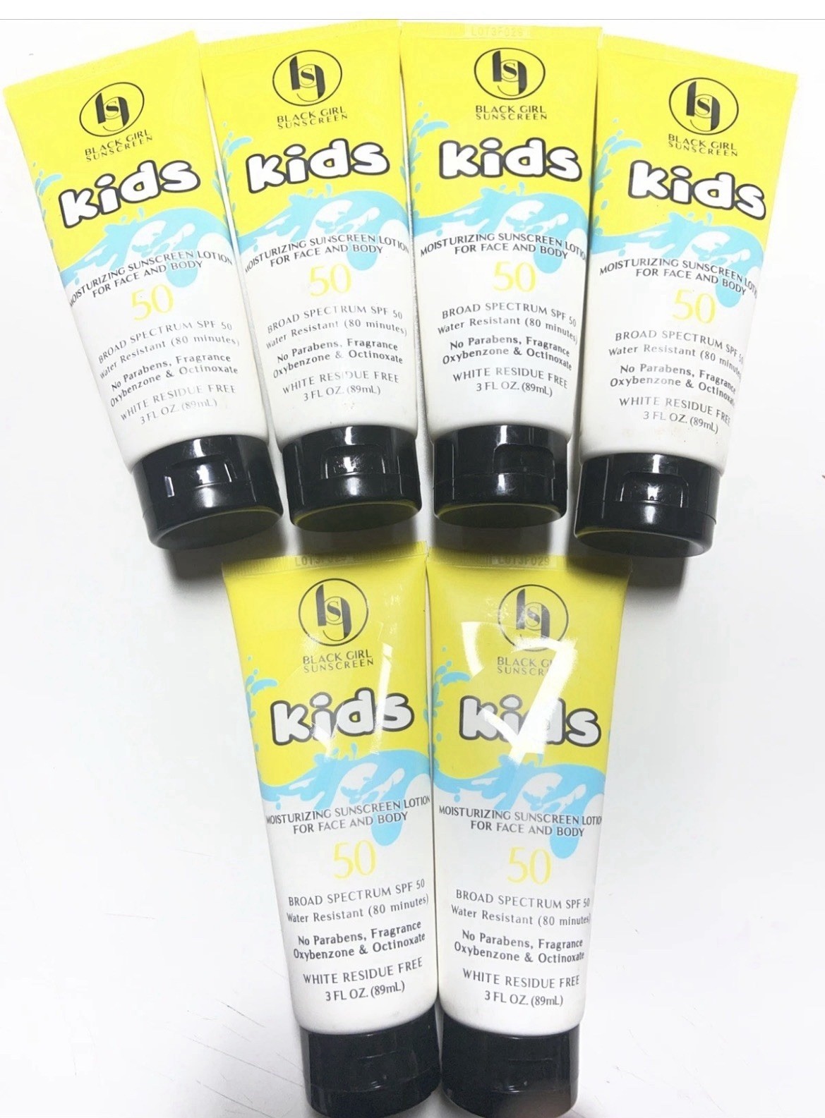 6X Black Girl Sunscreen Kids Broad Spectrum Fragrance Free SPF 50 EXP 04/2029