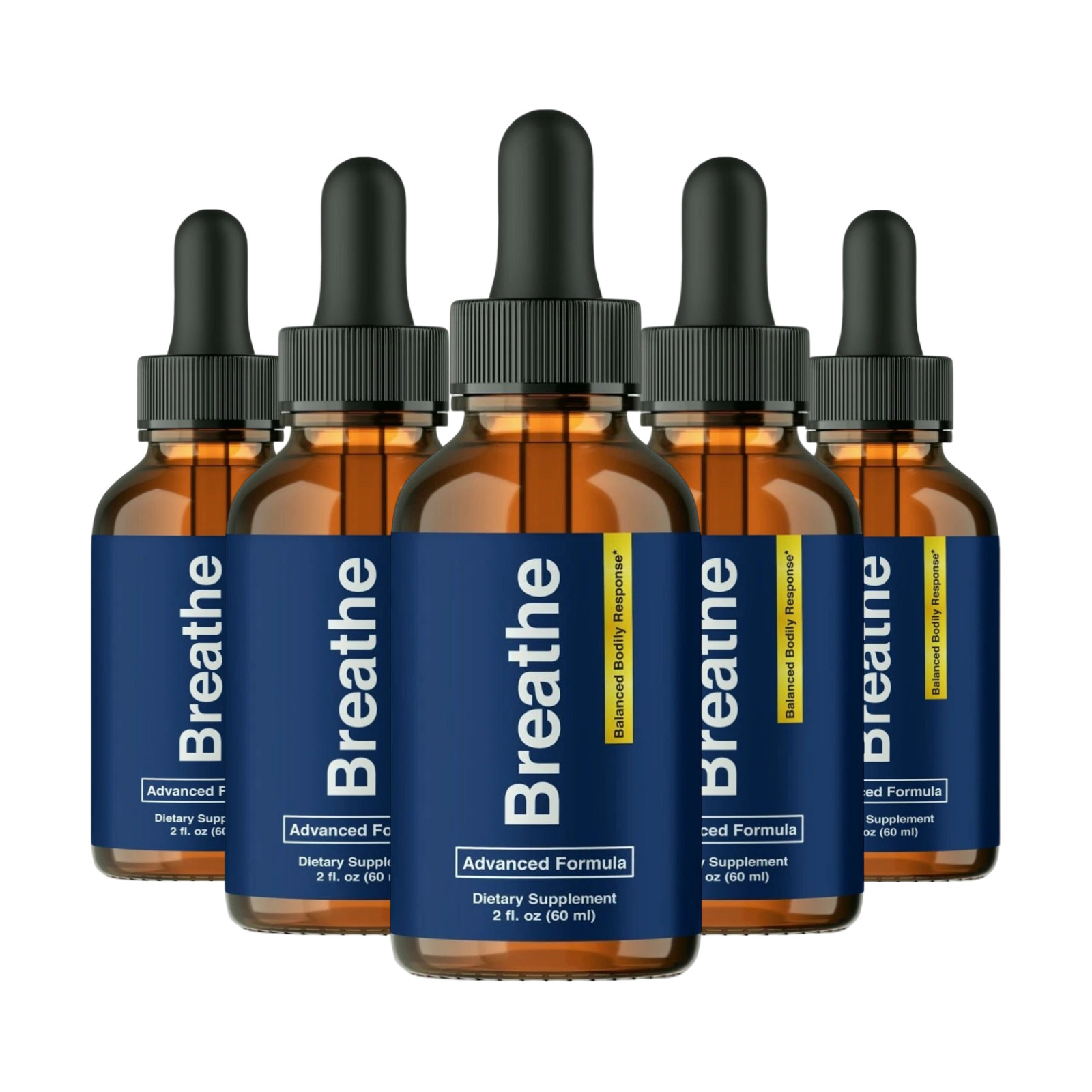 (5-Pack) Breathe Drops for Lung Cleanse & Detox, Respiratory Support Drops